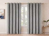 Marlow Blackout Curtains 2 Panels Velvet Room Darkening Eyelet Curtains Grey CD1024-DGY-240X230-AU
