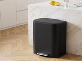 Cefito 30L Pedal Rubbish Bin Kitchen Trash Garbage Waste Can Soft Close Black RB-30L-1C-BK