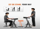 Piano Keyboard Stand and Bench Set, Z Style, Heavy-Duty Digital Piano Music Stand and Seat, 250 lbs V952-ZXGQJPZJDZZX1ZKY7V0