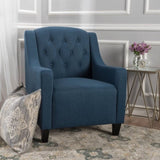 Canberra Linen Fabric Tufted Armchair in Dark Blue V1041-JSF-5007DARKBLUE