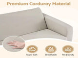 Artiss 2-in-1 Sofa Foam Couch with Side Pocket Light Grey SBED-M-FLOOR-KIDS-GY