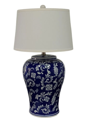 Blossom Ceramic Table Lamp Blue White 68cm V637-29007
