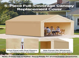 Carport Replacement Canopy, 6 x 3 m Potable Garage Tent Top Tarp with Sidewalls, UV-Resistant & V952-CKPB10X20FTMK3PDN001V0