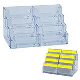 Business Card Holder, Acrylic Business Card Stand Desk with 4 Tier, Plastic Cards Display Holder V1370-AZ4-12242