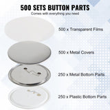 2.25" 58mm Button Badge Parts Supplies for Button Maker Machine 500 Sets V952-XZGSLH58MM500ON35V0
