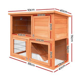 i.Pet Chicken Coop Rabbit Hutch 88cm x 40cm x 76cm Large Chicken Coop House Run Wooden Cage Outdoor PET-GT-WOOD-R8078