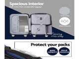 Wanderlite 3 Set Luggage 20-24-28 Inch with TSA Lock Spinner Hard Shell Travel Suitcase Luggage LUG-ABS-SPA-3SET-BU