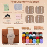 Felting Needles Kit in 24 Colors with Wool, Tools, Mat u0026 Storage Bag for DIY Craft Projects. V1188-YG-CN1120-039