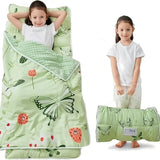 Roll-Up Nap Mat 3-in-1 Washed Minky Dot with Polyester Fill, Detachable Pillow & Blanket, V1232-WST-002