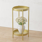 SOGA 2 Layer 50cm Gold Metal Plant Stand Flower Pot Holder Corner Shelving Rack Indoor Display FPOTH50GLD