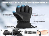 OutdoorMaster Ski Snow Gloves for Women & Men - 3M Thinsulate Waterproof Snowboard Winter Warm V1168-LA-PPDS-EB4J