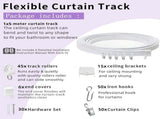 Flexible Bendable Ceiling Curtain Track, Ceiling Mount Curtain Rail, Room Divider Ceiling Track V1192-AZ-W-23131