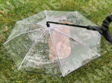Transparent Dog Umbrella with Leash, Windproof Pet Umbrella with C-Shaped Handle, Adjustable Angle, V1237-ZY-924-350