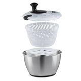 Stainless Steel Salad Spinner, 4.5L, One-handed Easy Press Large Vegetable Dryer Washer, Lettuce V952-BXGKSLXZQ304P4FP6V0