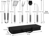 9-Piece BBQ Grill Tool Set, Stainless Steel with Storage Bag,Very suitable for camping, backyard V1188-MS-825-004