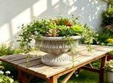 Antique European Iron Urn Planter for Outdoors Elegant Floor Vase Metal Decorative Jars for V1366-AZ2-W-14255