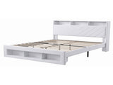 Artiss King Bed Frame with Storage, Charging Station & LED, White BFRAME-G-CORE-K-BK-ABC