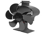 6 Blades Heat Powered Fireplace Fan Self Starting Eco Friendly Wood Stove Fan LT380 Black 152mm V1294-YM3113220263211-0421