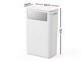 Cefito 30L Commercial Trash Can with Lid Front Push Flap Rubbish Bin White RB-C-PRESS-30L-WH