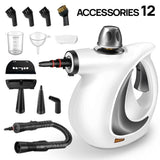 White Handheld Steam Cleaner 1050W High Pressure Chemical Free Cleaning Machine with 12 Piece V888-ELOSUNG40760