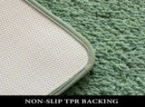 3 Piece Bathroom Rug Set, Soft Microfiber Absorbent Non Slip Bath Mats for Toilet Tub, Sage Green V1188-MS-721-022