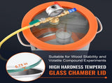 5 Gallon Vacuum Upgraded Tempered Glass Lid Vacuum Degassing 304 Stainless Steel V952-JSZKTJS5GALLH3CGUV0