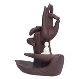 Buddha Hand Incense Burner HandMade Backflow Incense Holder Ornament for Home Office SPA Yoga Sauna V1294-YM0901-3115210135311