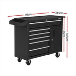 Giantz 6 Drawer Tool Box Chest Cabinet Toolbox Storage Garage Organiser Wheels TB-6DR-ROLL-CT-BK