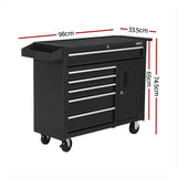 Giantz 6 Drawer Tool Box Chest Cabinet Toolbox Storage Garage Organiser Wheels TB-6DR-ROLL-CT-BK