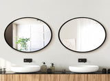 Embellir 2 Wall Mirror Makeup 70cm Home Decor Framed Mirrors Bathroom Round Black MM-E-WALL-ROU-BK-70-X2