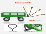 900 Lbs Steel Garden Cart on Wheels, Heavy Duty Pullable Garden Wagon Yard Cart, Outdoor Metal V952-ZXHYTCLS900BG0TN3V0