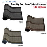 Dreamtime Bamboo Table Runner 140 x 33cm Black V442-JTC-TABLER-BAMBOOBR2BL-BLACK-RE