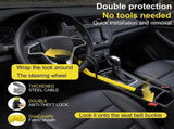 Car Steering Wheel Lock Dual Anti-Theft Protection, Lightweight & Portable, Safe & Durable, V1369-AZ3-W-12029