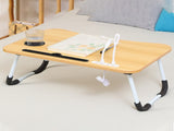 Wood Laptop Stand Table Foldable Desk Computer Study Bed Adjustable Cup Slot Tray/linght and Fan V201-QHGMMOREONE039