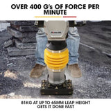 BAUMR-AG 77KG 285 x 345mm Tamping Rammer, 10kN 6.5hp, w/ Transport Wheel Kit, Compactor for Soil V219-COMRMRBMW7CA