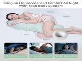 Pea Pod Shape Body Pillow for Adults Full-Body Support Side Sleeper Pillow, Pregnancy & Back Pain V1107-CS-WDJRTBZ
