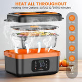 Portable 1L Cordless Electric Heated Lunch Box 16000mAh 60W 304 Stainless Steel Black& orange V201-ELB6080BOR8AU