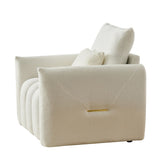 35 "Teddy fabric sofa, modern lounge chair, upholstered with a pillow - Black V1316-W2564S00006