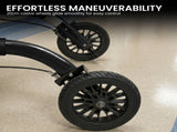 Orthonica Aluminium 2in1 Rollator Wheelchair with Foldable Frame Black & Silver FRW-MAS-2N1-BK