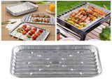 10 Pcs Disposable Aluminum Grill Pans,13.4x9in Heavy Duty Foil Broiler Pans with Ribbed V1369-AZ3-W-14731