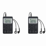 2X Portable Radio FM/AM Dual Band Stereo Digital Portable Mini Radio Receiver with LCD Display V1192-AZ-W-23090