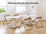 4 Pack Folding Chairs, Foldable Leather Chairs with Heavy Duty Metal Frame & Padded Cushion, V952-JSZDYPGJS4BZLL6UP001V0