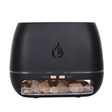 Black Himalayan Salt Flame Aroma Diffuser - 250ml Ultrasonic Humidifier with 7-Color LED Light for V888-ELOSUNG15732