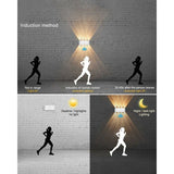 Outdoor Wall Light, 8W Indoor Motion Sensor Lamp, 3000K Warm White Bedroom Wall Light, Waterproof V1188-MS-227-1815