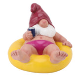 Pool Floater Gnome Statue Resin Pool Party Relaxing Funny Garden Floating Gnome Figurine for Outdoor V1294-YM0901-3111250053411