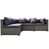 LONDON RATTAN 4 Seater Modular Outdoor Lounge Sofa Setting, Grey V219-OTDOLSLR4SGY1