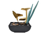 Indoor Tabletop Fountain Lotus LED Waterfall Fountain Ornament Feng Shui Art Craft Home DecorationAU V1294-YM0710-3115210156212