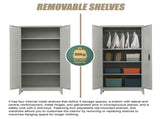 Two-Door Metal Cabinet Shelf Storage for Home Office Gym V63-844341