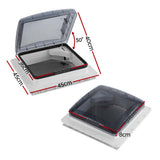 Weisshorn Caravan Roof Vent Air Exhaust Hatch RV Motorhome Camper White CV-VENT-46X46X17-NET-GY