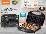 Non-Stick Dual-Sided Waffle Maker with Portable Handle, Compact Design for Effortless Homemade V1341-ZY-MM7DHGLC-BLACK